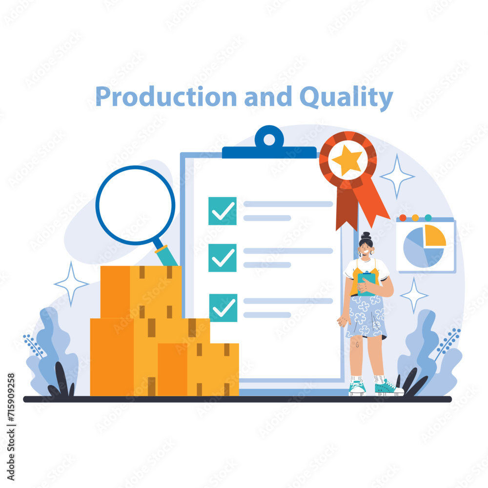 Poster production and quality concept. detail-oriented quality control in manufacturing. process validation