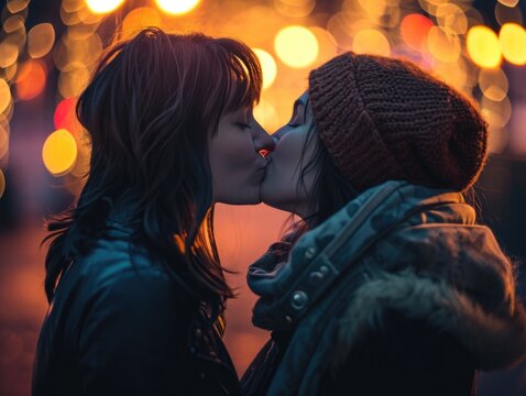 Sweet Kisses From Hipster Girl Stock Photo, Picture and Royalty Free Image.  Image 36078705.