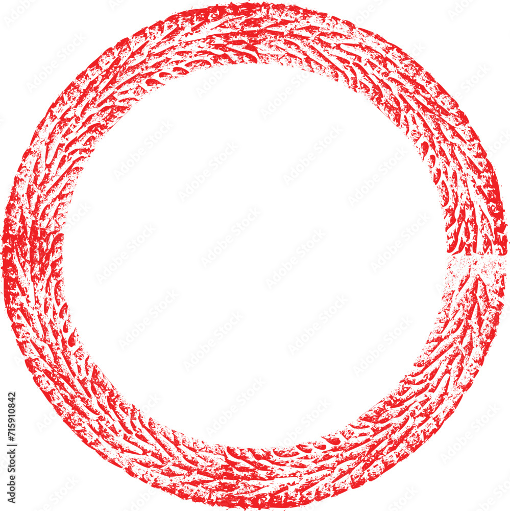 Poster tire track vector round border frame .