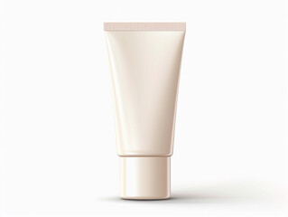 Blank cosmetic cream tube isolated on white background. 