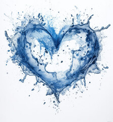 Water Heart on White Background - A Simple and Clear Image