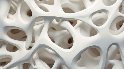 Abstract 3d rendering of white geometric shapes.