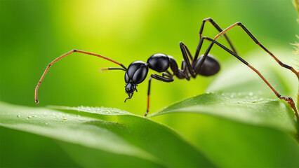 Fototapeta premium ant on a leaf