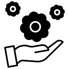 Spa flower solid glyph icon