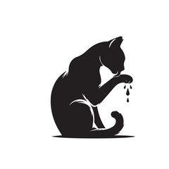 cat silhouette black vector design, silhouette cats, jumping cat