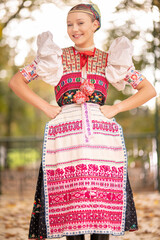 Girl dressed in slovak folk dress