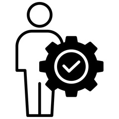 Leader Setting solid glyph icon