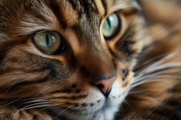 Photo of a beautiful big cat looking at you. Ads for cats and pets