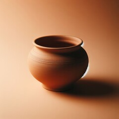 clay jug on simple background
