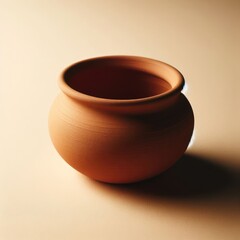 clay jug on simple background
