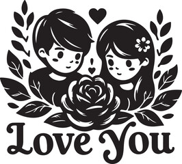 Love you typography t shirt design 