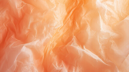Crumpled orange crepe paper texture background with copy space