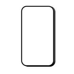 Realistic front view of smartphone frame mockup with blank white screen