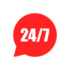 
24 hour icon. Customer support concept. Hotline symbol.