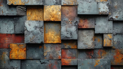 A concrete wall with abstract spots and flows that create the impression of the harmony of chaos a