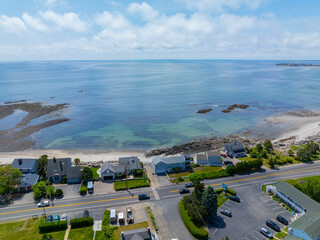 Ruth Simpton Seashore Park at Plaice Cove aerial view at North Beach in Town of Hampton, New...