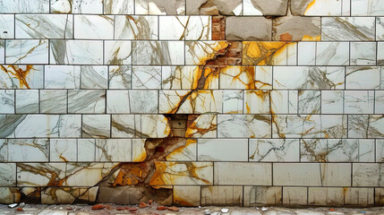 The background of bricks with a marble texture creating a visual effect of chic and expensive mate