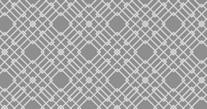 Abstract flat Square outline and lines shape animated seamless pattern background moving in a single direction. white color minimalistic pattern motion graphics background.