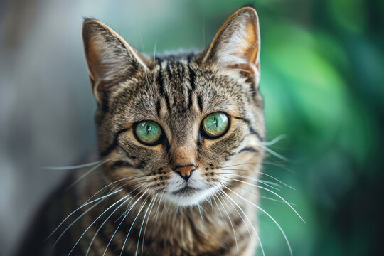 Photo of a beautiful big cat looking at you. Ads for cats and pets