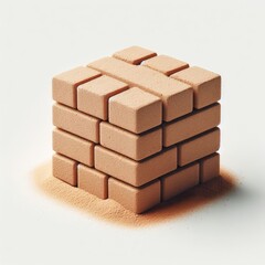 stack of bricks isolated on white background
