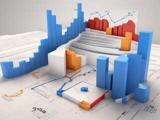 google analytics,  3d rendering design. - obrazy, fototapety, plakaty