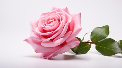 Fototapeta premium A pink rose product photography white background Ai generated art
