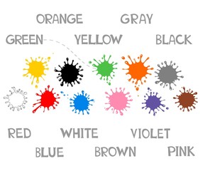 Obraz premium Worksheet match similar color and picture. Game for preschool children. Logic game. Children educational Learning color theme and vocabulary. Simple flat isolated illustration. 