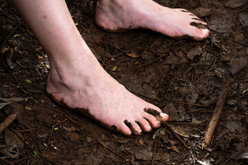 muddy feet and toes