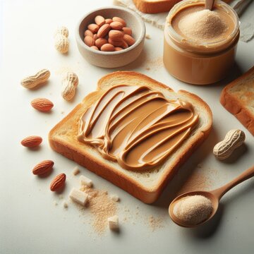 toast with peanut butter
