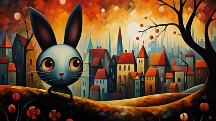 A rabbit in the style of Iona leafshes beautiful image Ai generated art