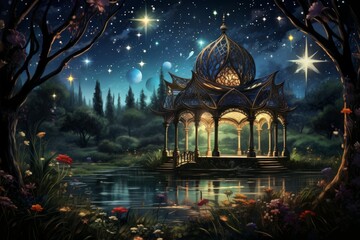 Whimsical starlight gazebos - Generative AI