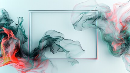 An evocative abstract illustration captures the essence of smoke in a sketch-like painting within a rectangular frame, creating a mesmerizing piece of art