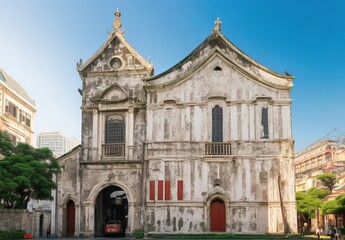 Obraz premium China macau beautiful old architecture building