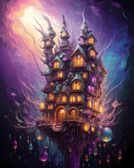 Obraz premium christmas card with castle
