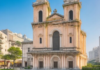 Fototapeta premium China macau beautiful old architecture building