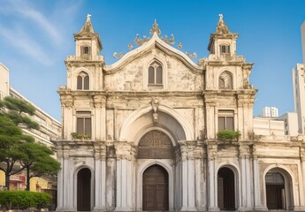 China macau beautiful old architecture building