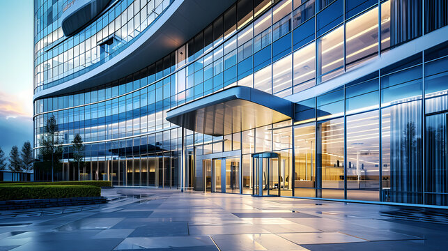 Corporate Headquarters with Impressive Modern Business Architecture