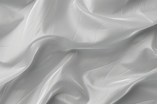 gradient gray plastic wrap overlay backdrop. crumpled and draped textured cellophane material