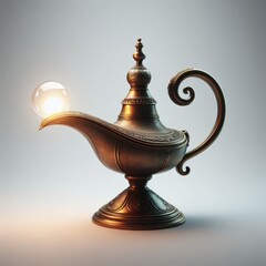 Fototapeta na wymiar old magic lamp on white 