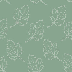 Seamless pattern with botanical elements,leaf sketches.Vector graphics