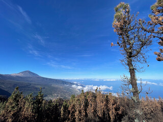 View of the Pico del Teide, the highest mountain in Tenerife and Spain