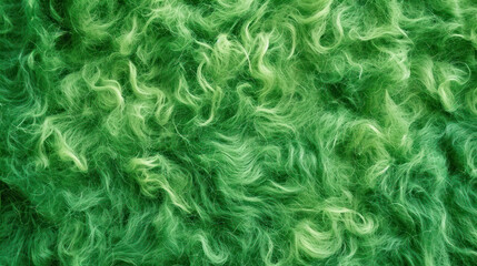 Fototapeta premium Abstract Texture of Green Sheep Wool. Embodying the Spirit of Saint Patrick's Day. Animal Wool Fibers Texture. Symbolizing Luck and Celebration