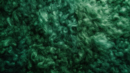 Abstract Texture of Green Sheep Wool. Embodying the Spirit of Saint Patrick's Day. Animal Wool Fibers Texture. Symbolizing Luck and Celebration - obrazy, fototapety, plakaty