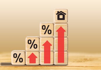Real estate investment concept. Set of wooden cubes