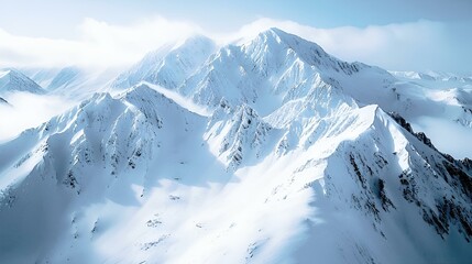 Fototapeta na wymiar AI generated illustration of a Snow-covered mountain