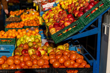a supermarket with fresh fruit