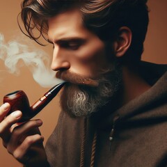 smoking pipe with smoke
 - obrazy, fototapety, plakaty