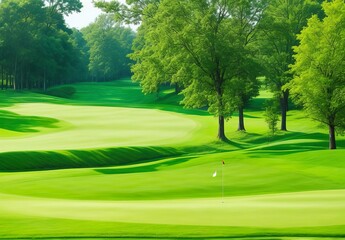 Fototapeta premium Green scenery golf course