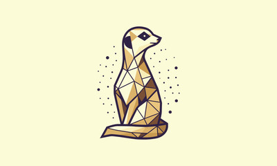 geometrical meerkat vector logo 

