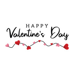 Vector happy valentine's day typography background vector illustration